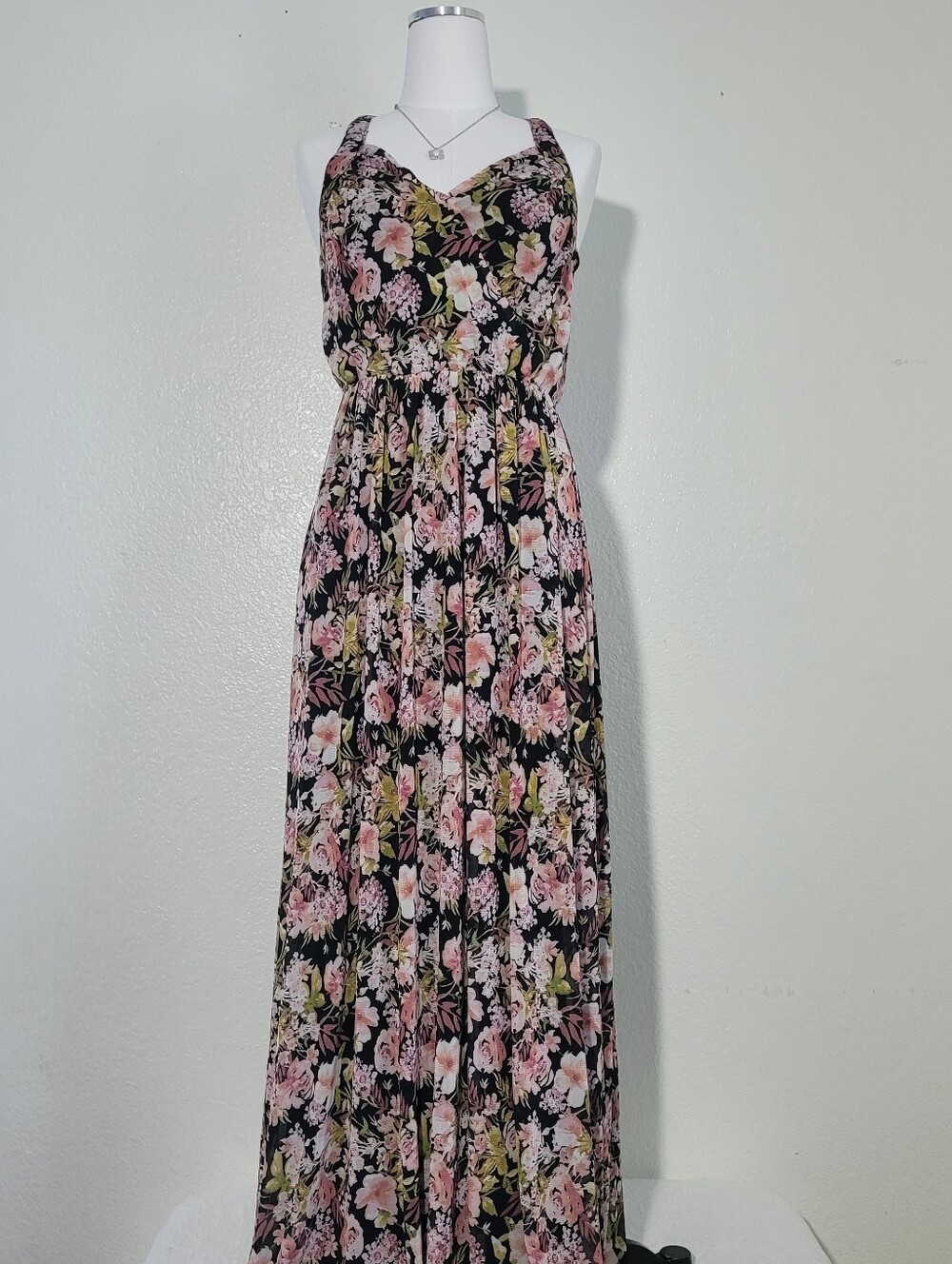 Anthropologie Sunday in Brooklyn Dark Floral Ella Maxi Dress Womens Size Small